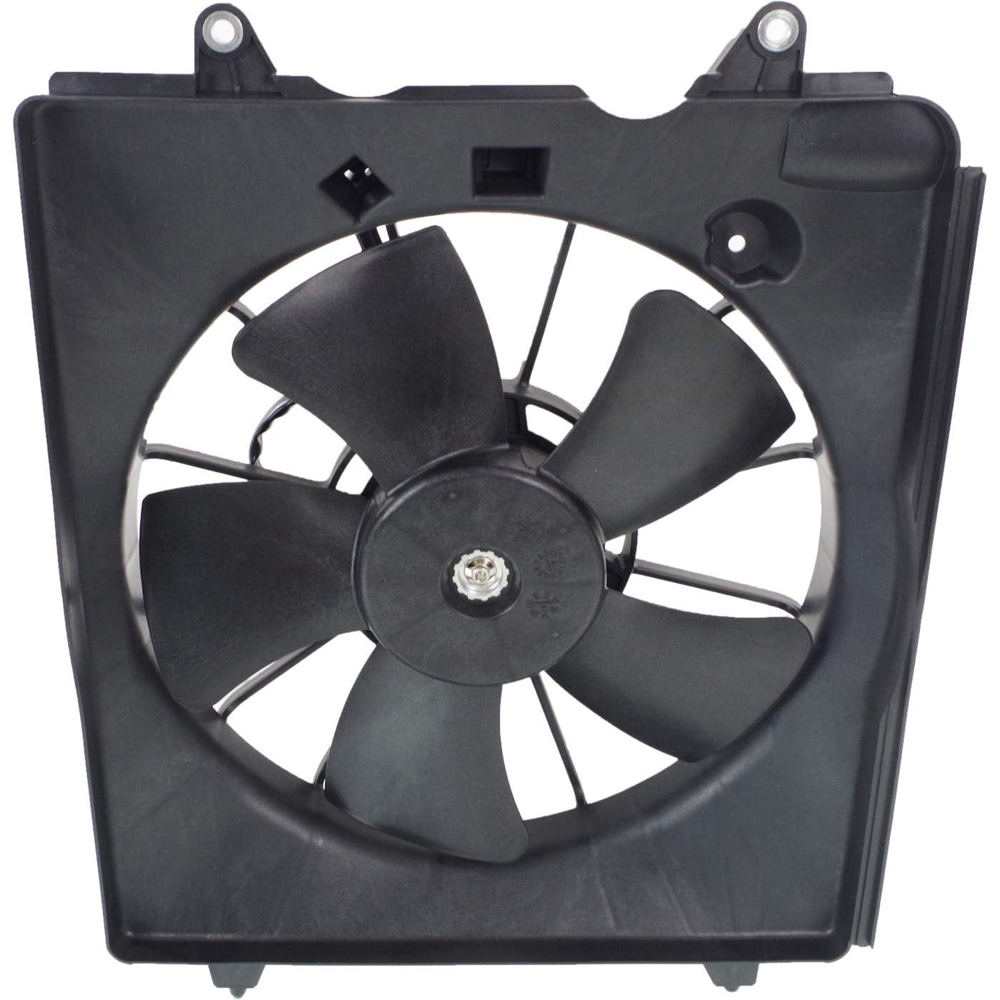 Front Radiator Shroud & A/C Condenser Single Fan Assembly Left Driver & Right Passenger Side Direct Replacement Compatible with 2010-2011 Honda CR-V HO3115155 HO3115161 HO3120107