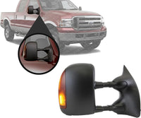 Front Power Towing Mirror Manual Folding Textured Right Passenger Side Direct Replacement Compatible With 1999-2007 Ford F-Series Super Duty / 2000-2005 Excursion 5C3Z17682EAA-PFM