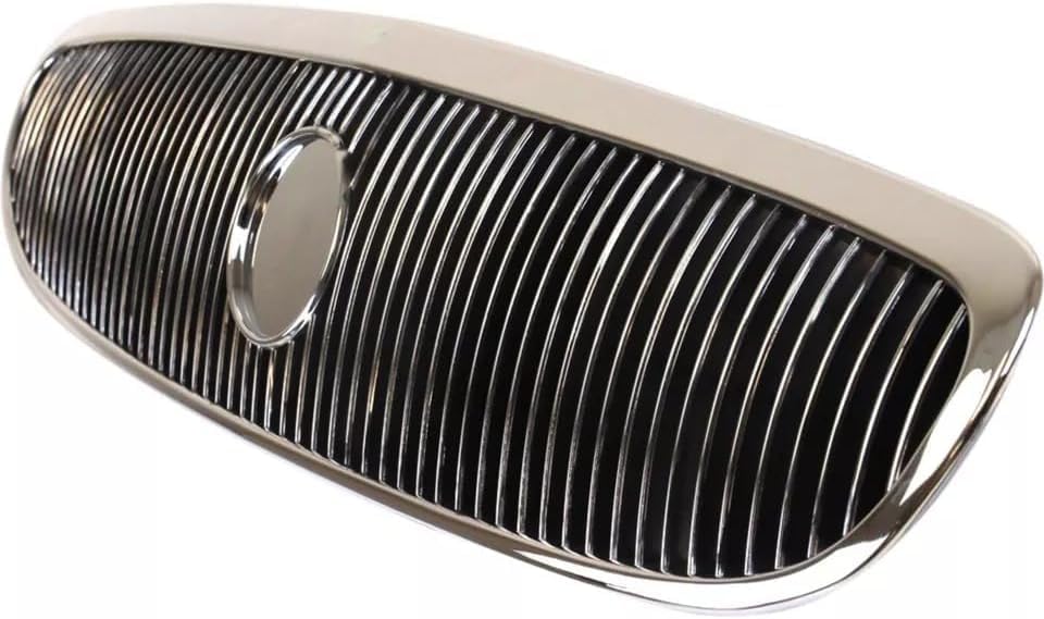 Front Grille Chrome Shell & Primed Insert Plastic Direct Replacement Compatible With 1997-2002 Buick Century GM1200405 10424876