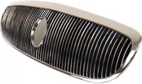 Front Grille Chrome Shell & Primed Insert Plastic Direct Replacement Compatible With 1997-2002 Buick Century GM1200405 10424876