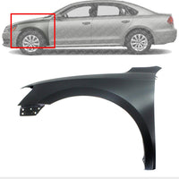 Front Fender Primed Steel Left Driver Side Direct Replacement Compatible With 2012-2015 Volkswagen Passat VW1240145 561821021