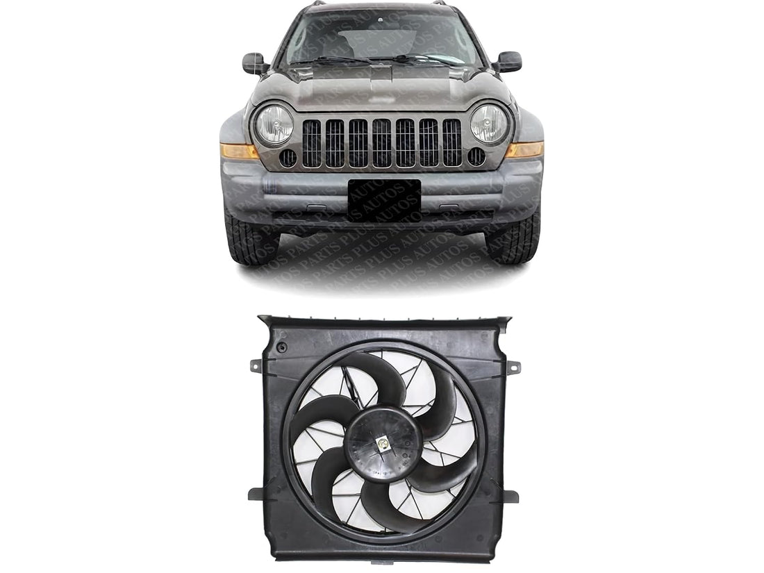 Front Radiator Single Fan Shroud Assembly Direct Replacement Compatible with 2002-2005 Jeep Liberty CH3117101 55037659AB