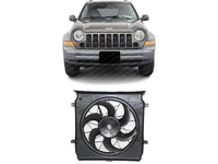 Front Radiator Single Fan Shroud Assembly Direct Replacement Compatible with 2002-2005 Jeep Liberty CH3117101 55037659AB