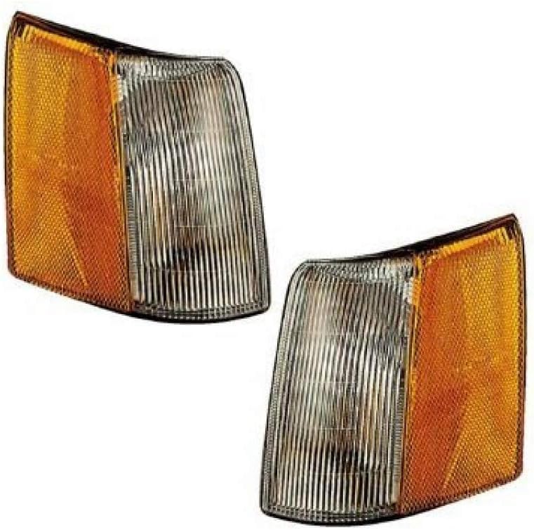 Set Of 2 Front Corner Light Lens And Housing Left Driver & Right Passenger Side Direct Replacement Compatible With 1993-1998 Jeep Grand Cherokee CH2521121 CH2520121 56005104 56005105