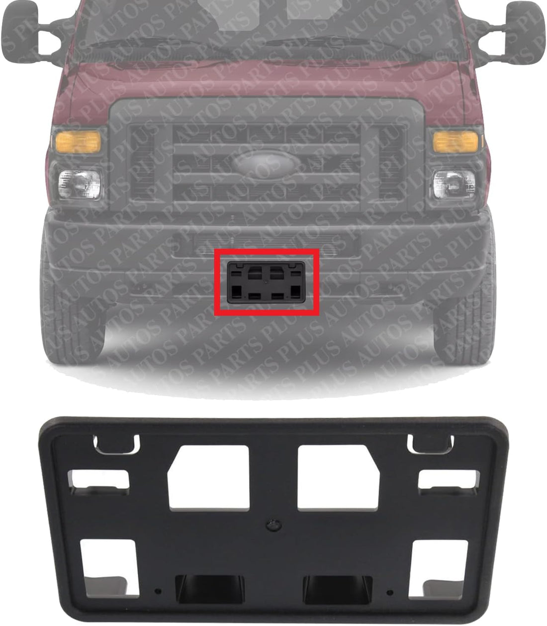 Front License Plate Bracket Plastic Direct Replacement Compatible with 2008-2021 Econoline Van Super Duty FO1068138 8C2Z17A385AA