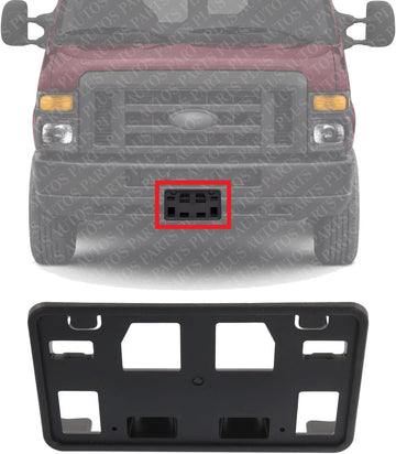 Front License Plate Bracket Plastic Direct Replacement Compatible with 2008-2021 Econoline Van Super Duty FO1068138 8C2Z17A385AA