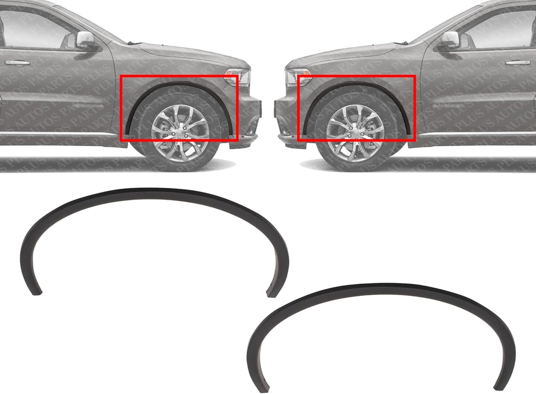 Set Of 2 Front Fender Flare Textured Left Driver & Right Passenger Side Direct Replacement Compatible With 2011-2022 Dodge Durango CH1291112 CH1290112 57010621AE 57010621AD