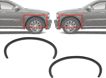 Set Of 2 Front Fender Flare Textured Left Driver & Right Passenger Side Direct Replacement Compatible With 2011-2022 Dodge Durango CH1291112 CH1290112 57010621AE 57010621AD
