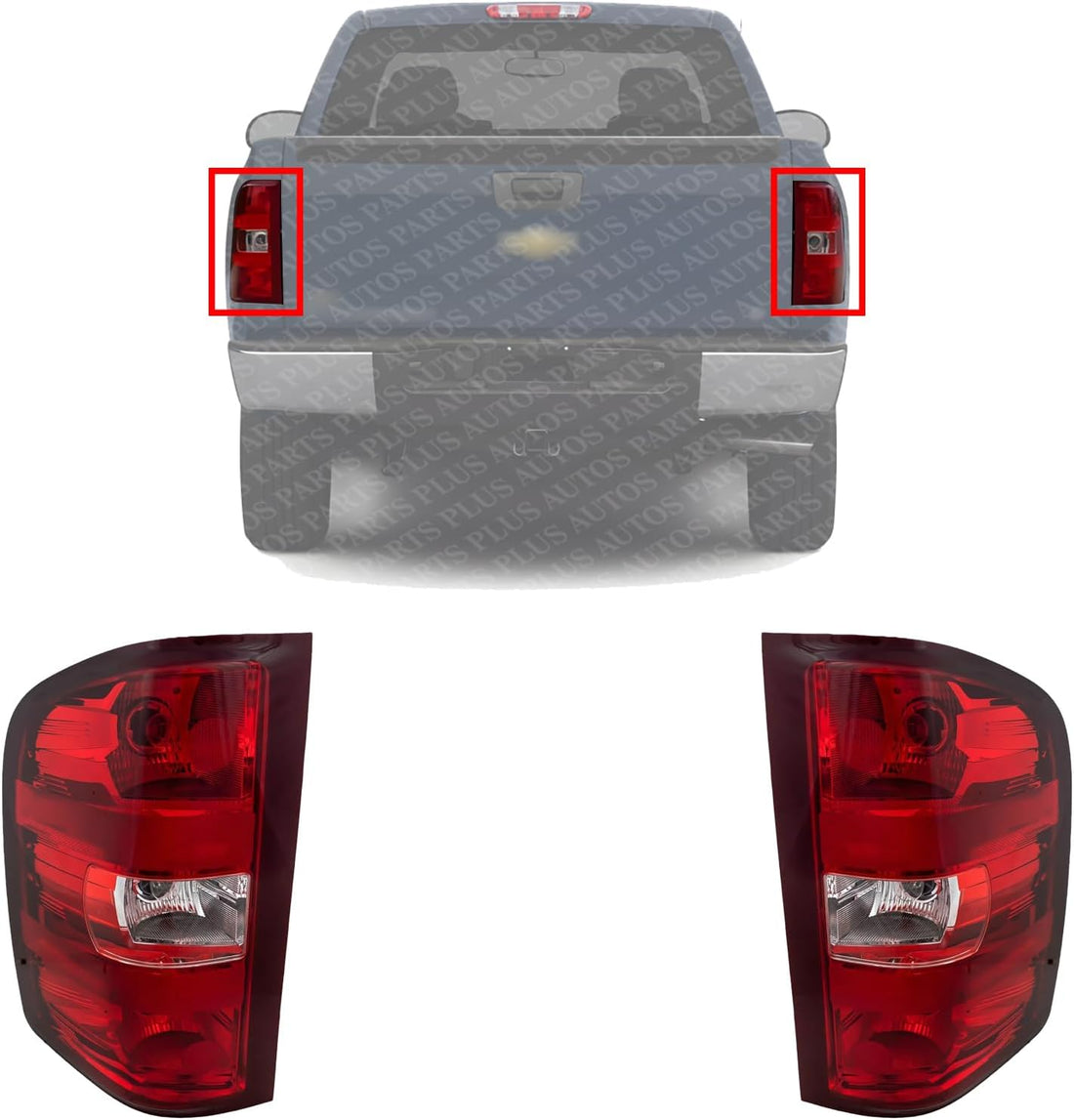 Set Of 2 Tail Light Assembly Right Passenger & Left Driver Side Direct Replacement Compatible With 2007-2014 Chevrolet Silverado/GMC Sierra 1500 2500HD 3500HD GM2801207 GM2800207