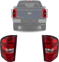 Set Of 2 Tail Light Assembly Right Passenger & Left Driver Side Direct Replacement Compatible With 2007-2014 Chevrolet Silverado/GMC Sierra 1500 2500HD 3500HD GM2801207 GM2800207