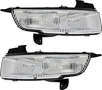 Front Bumper Cover Primed Plastic + Grille Chrome Shell and Insert + Chrome Molding + Fog Light Left & Right Side Direct Replacement Compatible With 2006-2011 Cadillac DTS