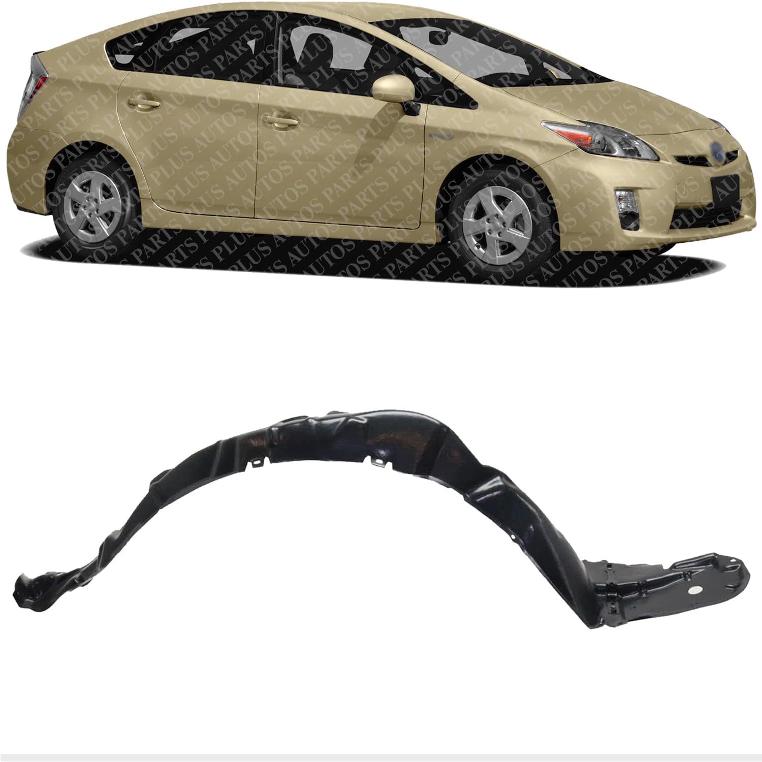 Front Fender Liner Right Passenger Side Direct Replacement Compatible with 2010-2015 Toyota Prius TO1249158 5387547030