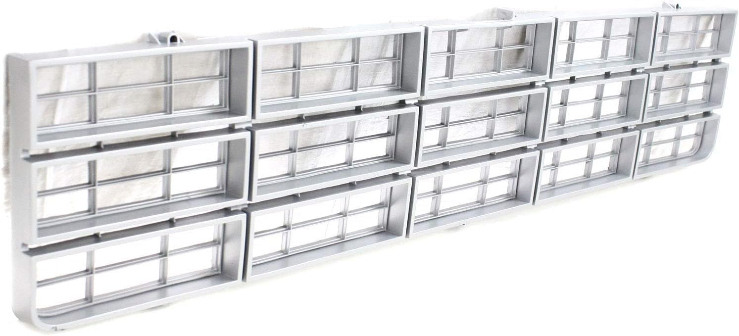 Front Grille Argent Shell And Insert Direct Replacement Compatible With 1977-1980 Chevrolet C-K Series GM1200354 370536