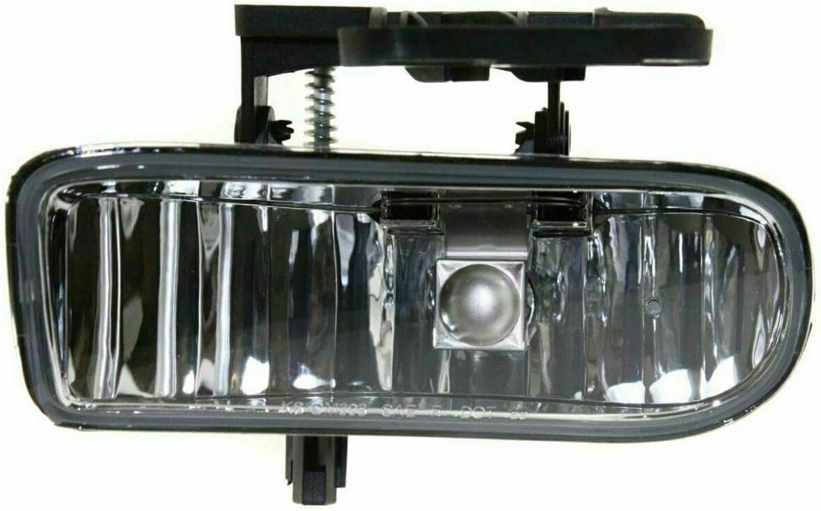Front Bumper Chrome + Upper Cover Primed + Lower Valance Textured Fog Lights Right & Left Side Direct Replacement Compatible With For GMC Sierra 1999-2002 / Yukon 2000-2006 1500 2500