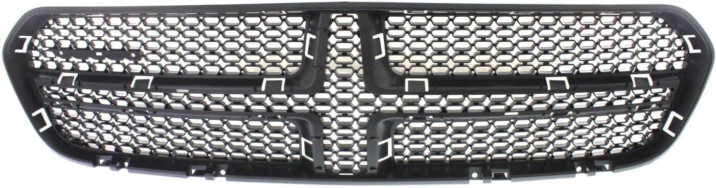 Front Grille Insert Textured With Chrome Trim Direct Replacement Compatible With 2014-2020 Dodge Durango CH1202104 5113713AB