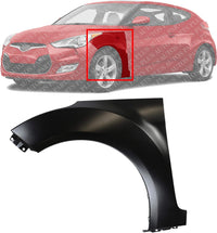 Front Fender Primed Steel Left Driver Side Direct Replacement Compatible With 2012-2017 Hyundai Veloster HY1240156 663112V010