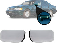 Set Of 2 Front Power Mirror Manual Folding Heated Primed Right & Left Side Direct Replacement Compatible With 1994-2000 Mercedes Benz C-Class 2108106816 2108105716 2108106516