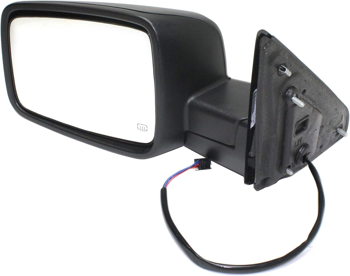 Front Power Mirror Manual Folding Heated Textured Left Driver Side Direct Replacement Compatible With 2013-2018 Ram 1500/2500 CH1320354 68462819AA 68147863AS 68147863