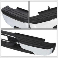 Rear Bumper Face Bar Chrome Steel With Mounting Bracket Direct Replacement Compatible With 1999-2006 Chevrolet Silverado 1500 GM1103122 12496085