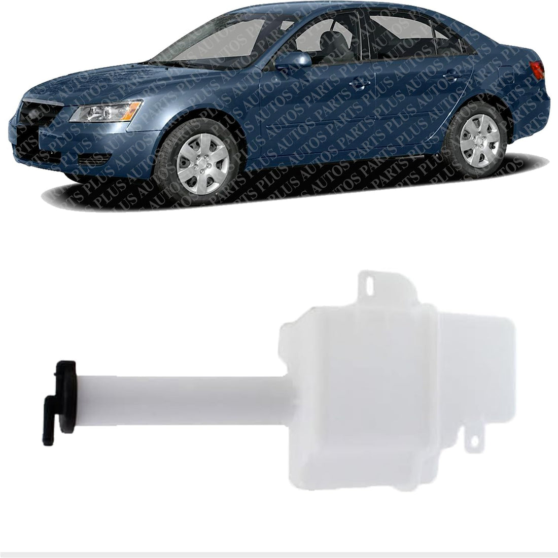 Front Coolant Reservoir Assembly With Cap Direct Replacement Compatible With 1999-2005 Hyundai Sonata HY3014108 254303C050