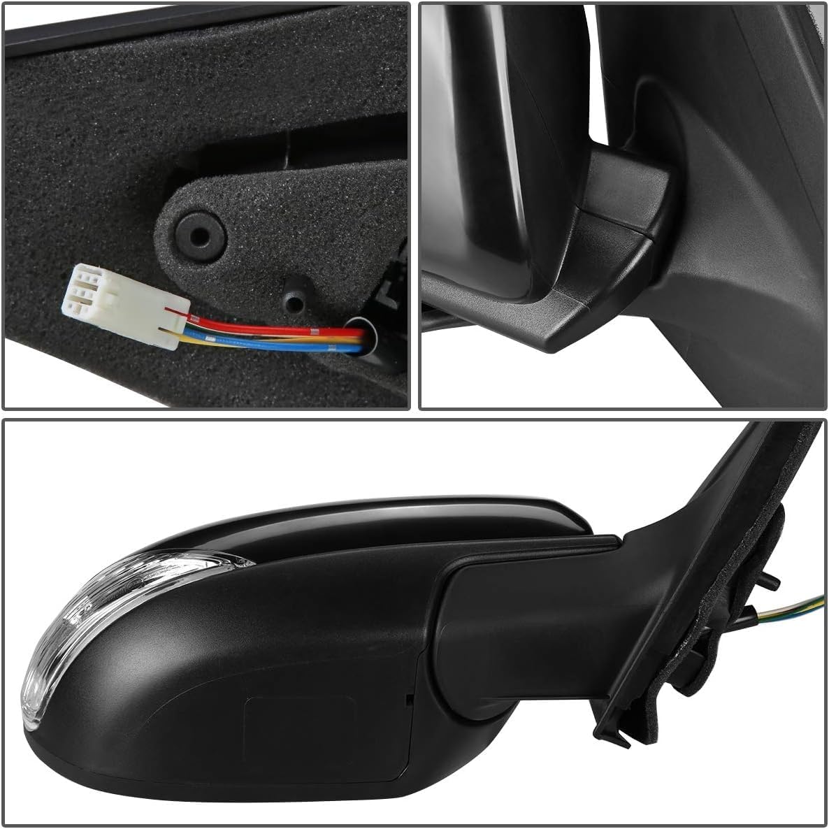Front Power Mirror Manual Folding Non-Heated Primed Right Passenger Side Direct Replacement Compatible With 2014-2016 Mazda 3 MA1321179 BHS269121E-PFM BJT869121A