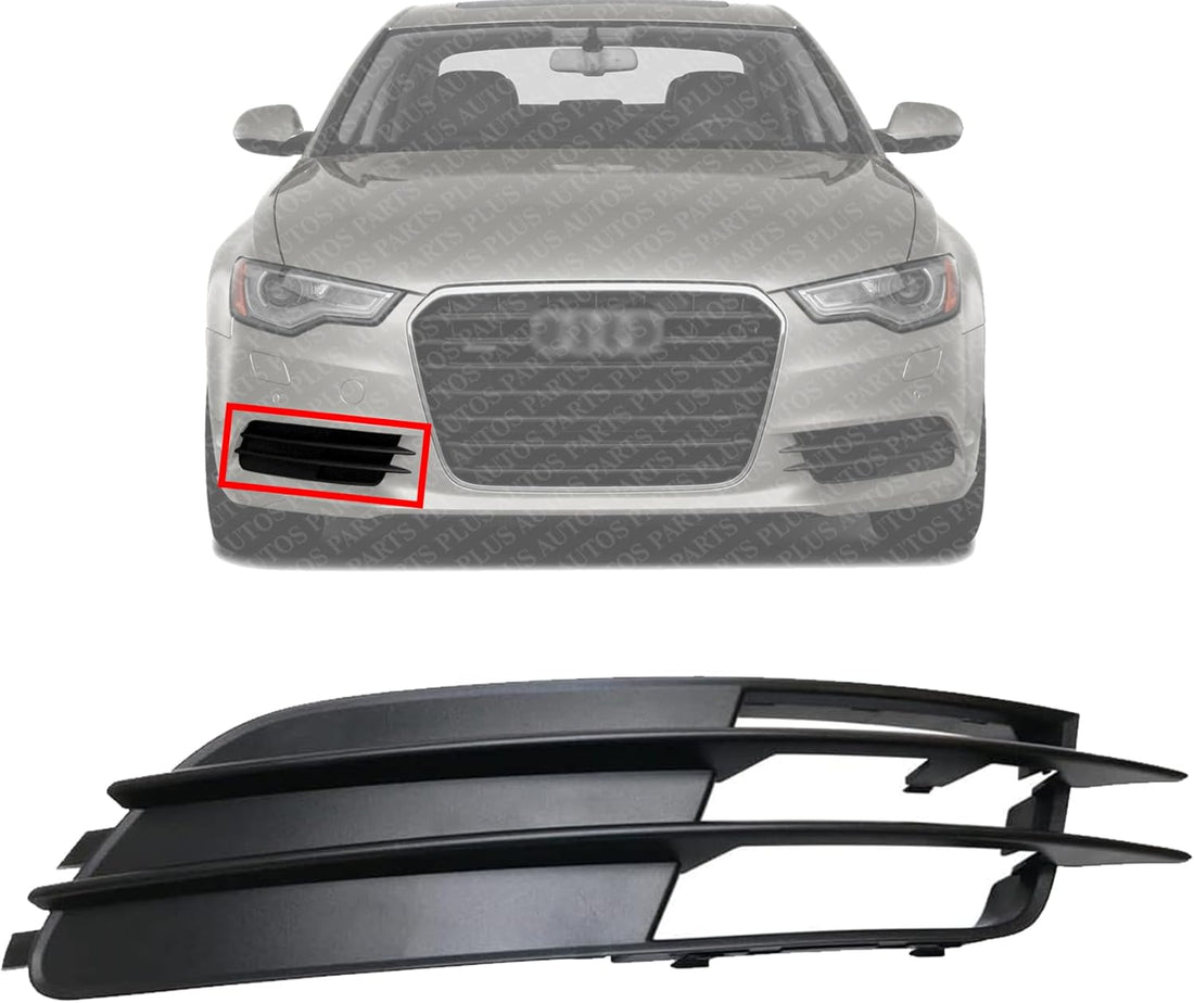 Front Fog Light Cover Primed Right Passenger Side Direct Replacement Compatible With 2012-2015 Audi A6 AU1038124 4G08076819B9