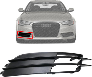 Front Fog Light Cover Primed Right Passenger Side Direct Replacement Compatible With 2012-2015 Audi A6 AU1038124 4G08076819B9