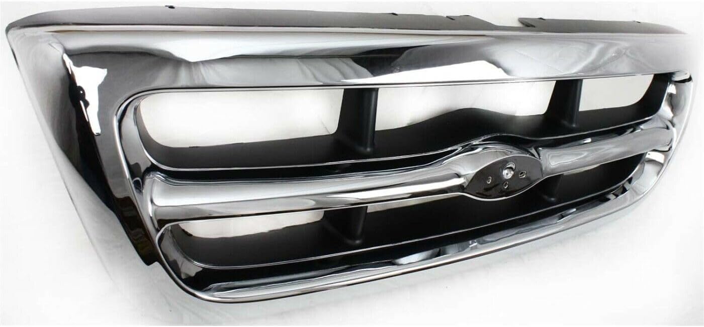 Front Grille Chrome Shell & Insert + Headlights Assembly + Corner Lamps Left Driver & Right Passenger Side Direct Replacement Compatible With 1998-2000 Ford Ranger FO1200340 FO2520144