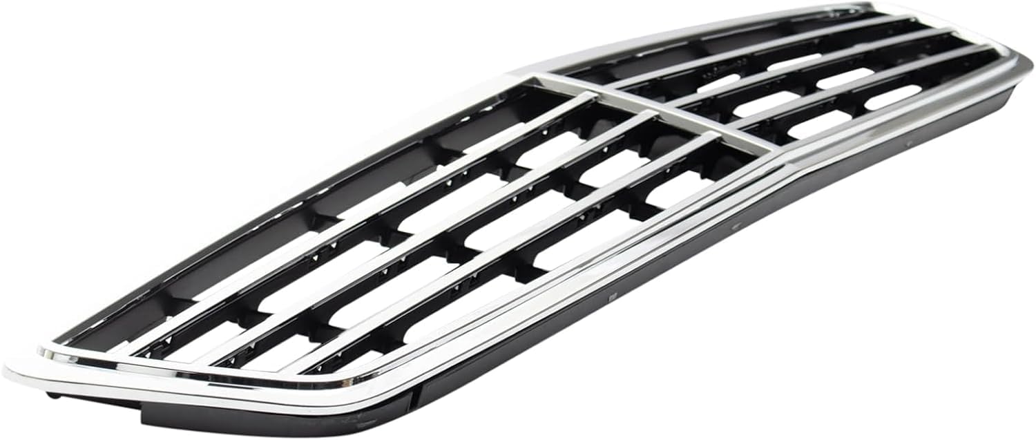 Front Grille Assembly Chrome Shell And Painted Black Insert Plastic Direct Replacement Compatible With 2001-2007 Mercedes Benz C-Class MB1200143 20388002239040