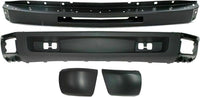 Front Bumper Primed + Lower Valance Air Deflector Textured + End Caps Left & Right Side Direct Replacement Compatible With 2009-2013 Chevrolet Silverado 1500 GM1002836 GM1092192