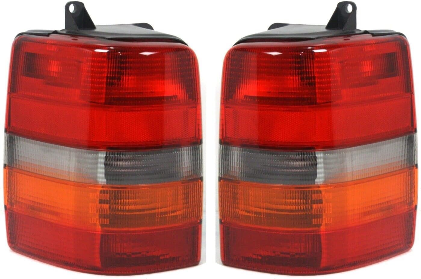 Set Of 2 Tail Lamp Lens And Housing Left Driver & Right Passenger Side Direct Replacement Compatible With 1993-1998 Jeep Grand Cherokee CH2801121 CH2800121 55155738AA 55155739AA