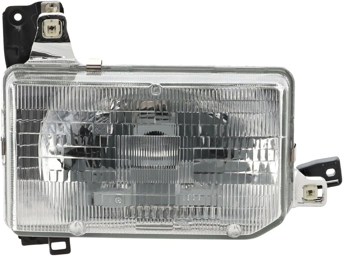 Set Of 2 Front Head Light Assembly Plastic Left Driver & Right Passenger Side Direct Replacement Compatible With 1987-1995 Nissan Pathfinder NI2503104 NI2502104 B601041G00 B606041G00