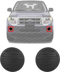 Set of 2 Front Fog Light Cover Primed Left Driver & Right Passenger Side Direct Replacement Compatible With 2008-2012 Ford Escape FO2598103 8L8Z17E810A