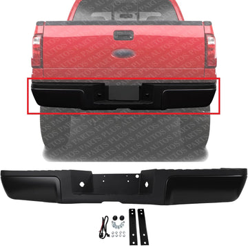 Step Bumper Assembly Primed Steel Without Rear Object Sensor Holes Direct Replacement Compatible With 2008-2016 Ford F-Series Super Duty FO1103149 9C3Z17906APTM-PFM