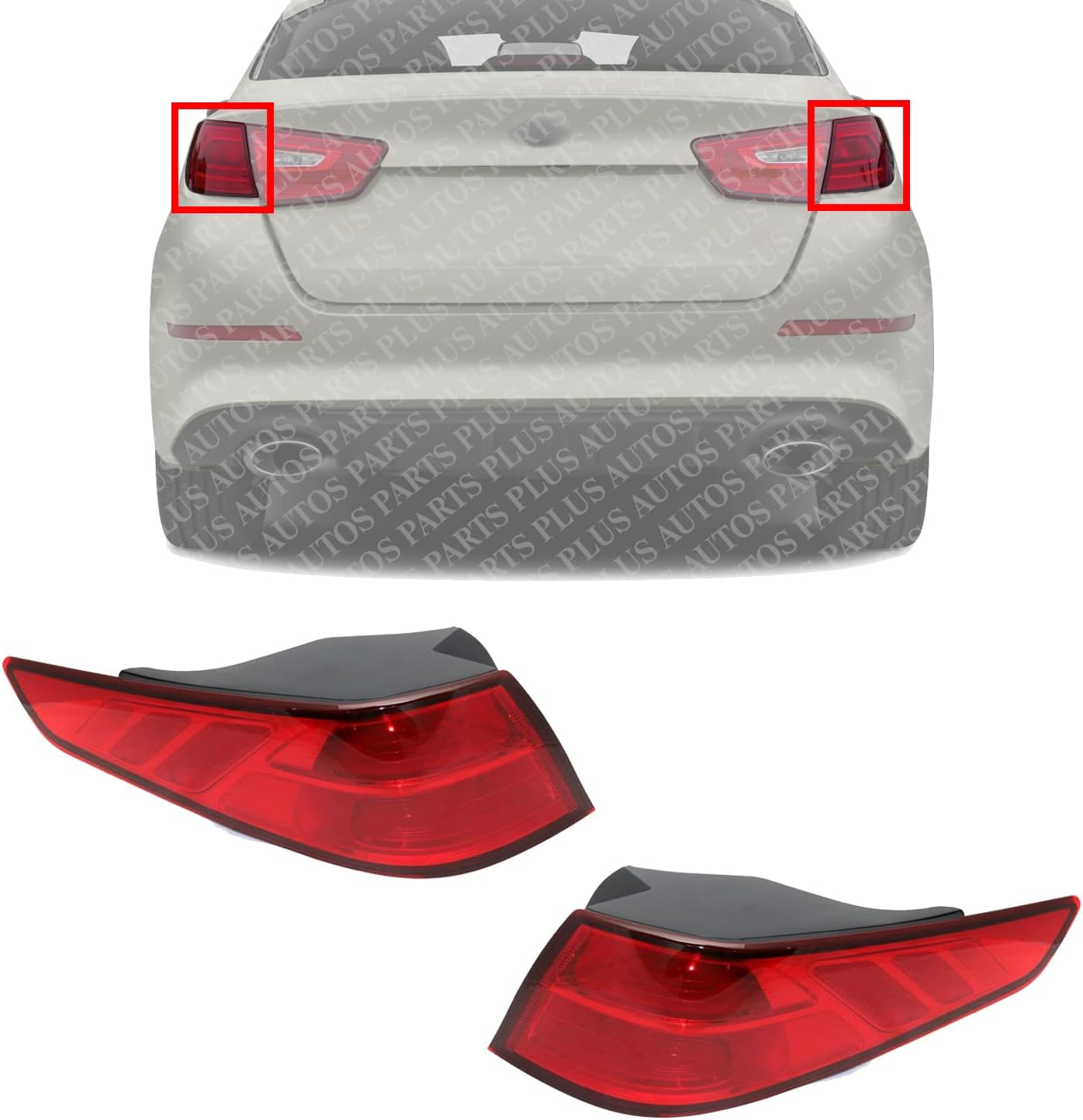 Set Of 2 Tail Light Outer Assembly Left Driver & Right Passenger Side Direct Replacement Compatible With 2014-2015 Kia Optima KI2804114 ‎‎‎‎‎‎KI2805114 924014C500 924024C500