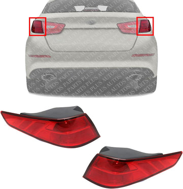 Set Of 2 Tail Light Outer Assembly Left Driver & Right Passenger Side Direct Replacement Compatible With 2014-2015 Kia Optima KI2804114 ‎‎‎‎‎‎KI2805114 924014C500 924024C500