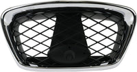 Front Center Grille Chrome Shell With Paintable Insert Plastic Direct Replacement Compatible With Subaru Impreza 2006-2007 91121FE201 SU1200146