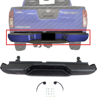 Rear Bumper Face Bar Black Steel With Step Pad Assembly Direct Replacement Compatible With 2005-2021 Nissan Frontier NI1103115 850229BF1D-PFM