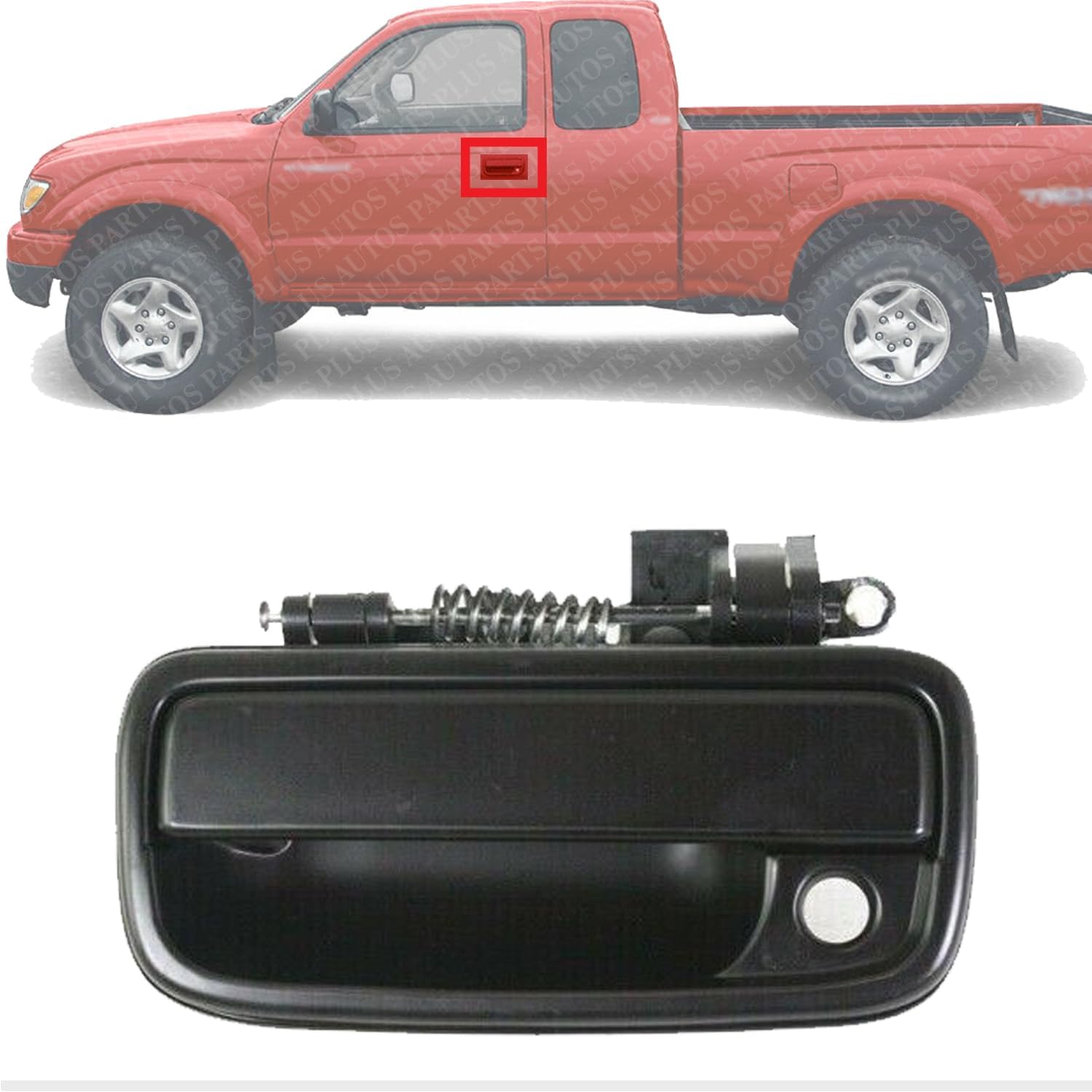 Front Exterior Door Handle with Keyhole Left Driver Side Direct Replacement Compatible with 1995-2004 Toyota Tacoma TO1310128 6922035070C0