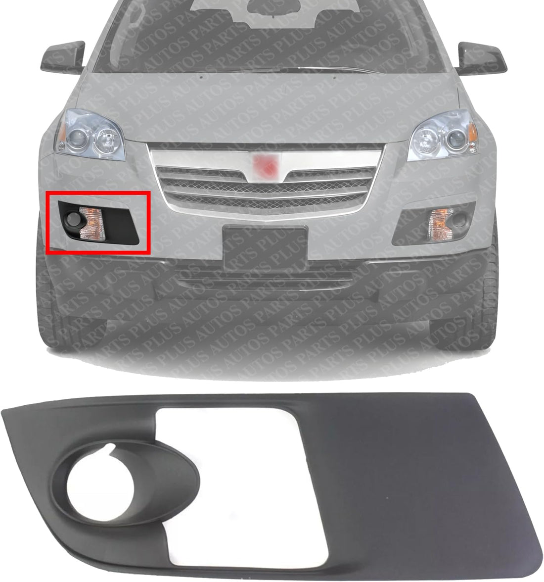 Front Fog Light Molding Primed Right Passenger Side Direct Replacement Compatible With 2007-2010 Saturn Outlook GM1039107 15947966