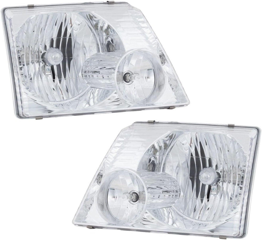 Set Of 2 Front Headlight Assembly Right Passenger & Left Driver Side Direct Replacement Compatible With 2002-2005 Ford Explorer FO2503176 FO2502176 1L2Z13008AA 1L2Z13008AB