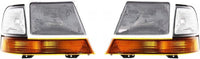 Front Head Light Assembly & Corner Lamp Left Driver & Right Passenger Side Direct Replacement Compatible With 1998-2000 Ford Ranger FO2502151 FO2503151 FO2521144 FO2520144