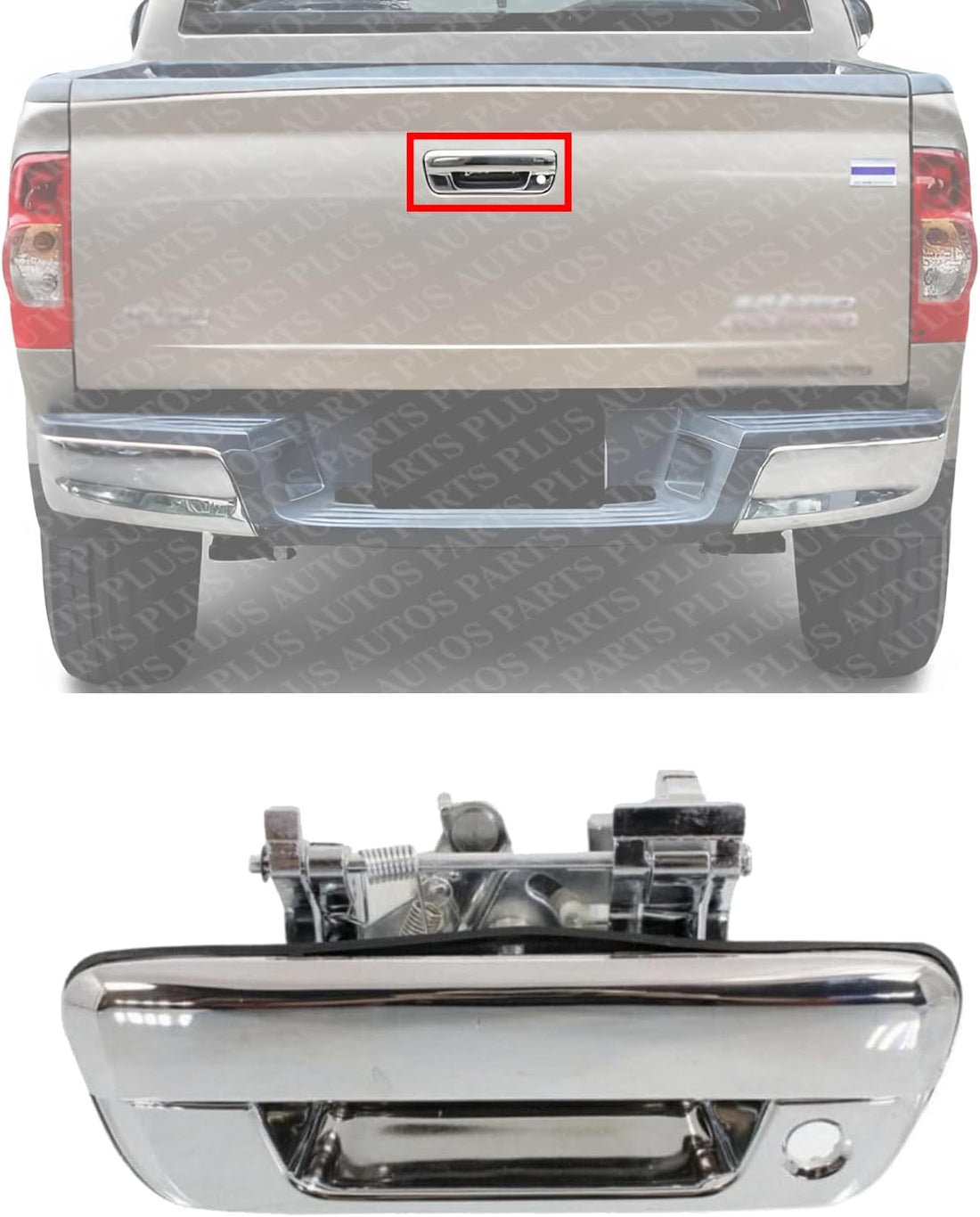 Tailgate Handle Chrome with Keyhole Direct Replacement Compatible with 2004-2012 Chevrolet Colorado/GMC Canyon 25801998-PFM