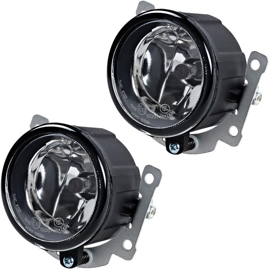Front Bumper Cover Primed Plastic + Fog Lights Left Driver & Right Passenger Side Direct Replacement Compatible With 2011-2012 Mitsubishi Outlander/RVR