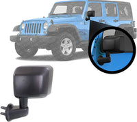 Front Power Mirror Manual Folding Heated Textured Plastic Left Driver Side Direct Replacement Compatible With 2015-2018 Jeep Wrangler CH1320390 68249847AD 68249847AC