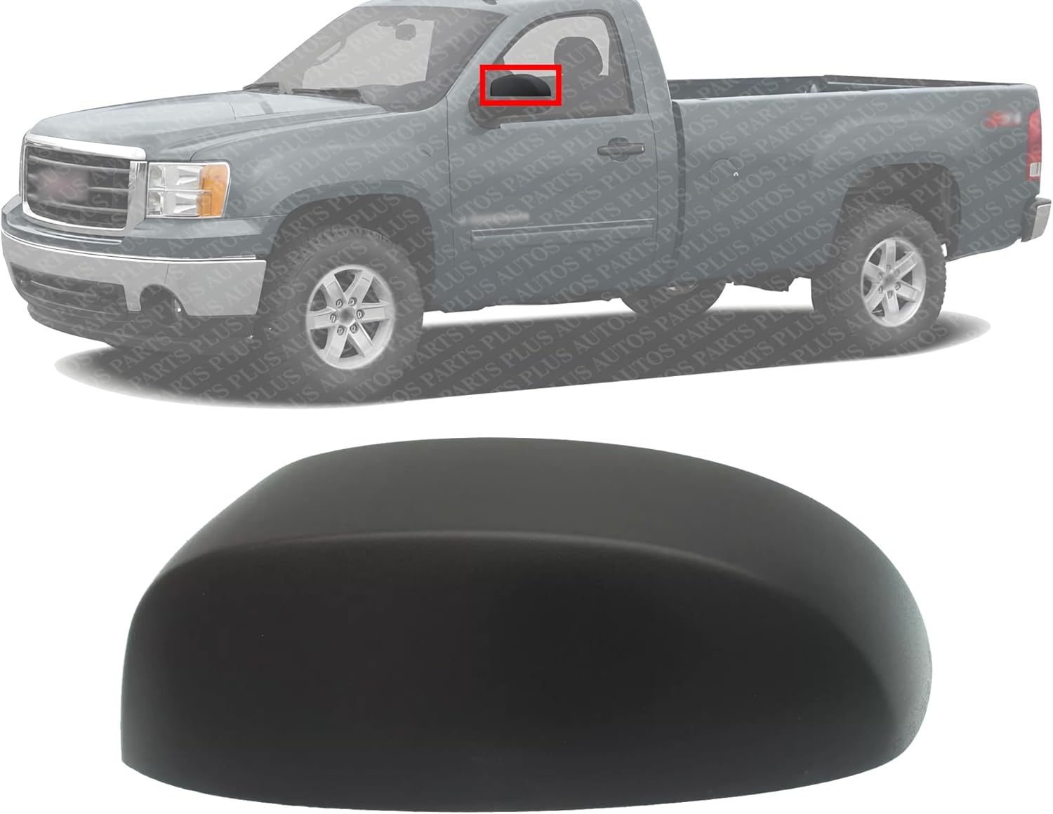 Front Mirror Cover Textured Left Driver Side Direct Replacement Compatible With 2007-2013 Chevrolet Silverado & GMC Sierra 1500/2007-2014 2500HD 3500HD GM1326100 25788154
