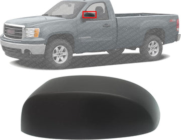 Front Mirror Cover Textured Left Driver Side Direct Replacement Compatible With 2007-2013 Chevrolet Silverado & GMC Sierra 1500/2007-2014 2500HD 3500HD GM1326100 25788154