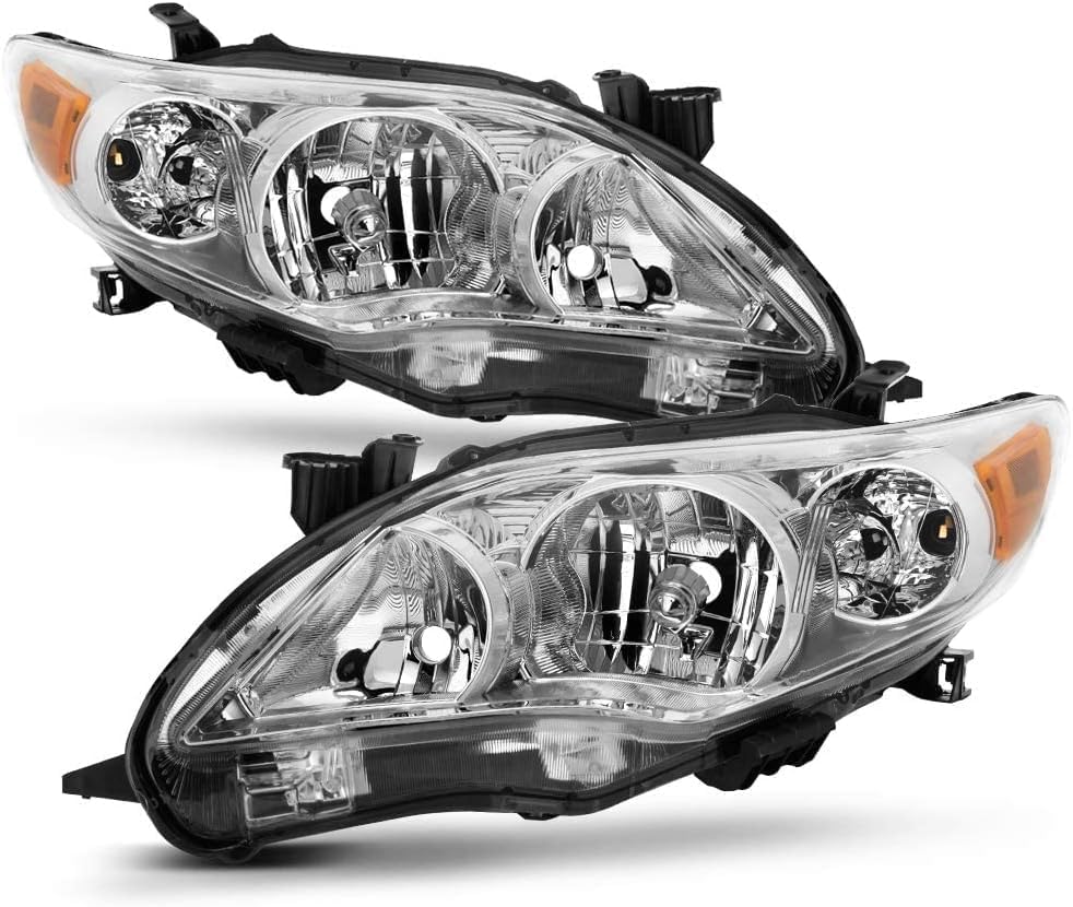Set OF 2 Front Head Light Left Driver & Right Passenger Side Direct Replacement Compatible With 2011-2013 Toyota Corolla TO2503204 TO2502204 TO2519131 TO2518131 8113012F10 8117012F10