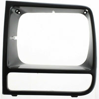 Front Bumper Upper Grille + Head Lamp Door Bezel Primed Left Driver & Right Passenger Side Direct Replacement Compatible With 1997-2001 Jeep Cherokee CH1200208 CH2512157 CH2513157