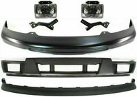 AUTOS PARTS PLUS Front Bumper Steel With Brackets + Lower Valance + Extension Textured + Fog Light Right Passenger & Left Driver Side Direct Replacement Compatible With 2004-2012 Chevrolet Colorado